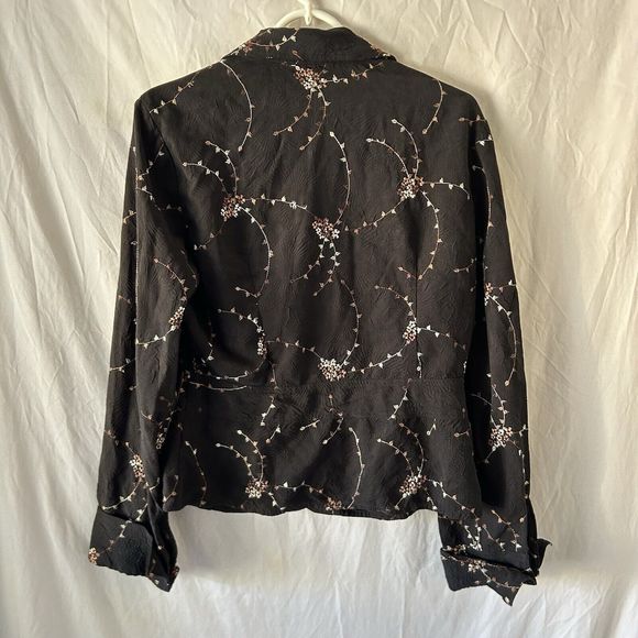 90s Vintage Office Siren Button Up Top Small Celestial Grunge Whimsigoth Fall - Picture 2 of 8